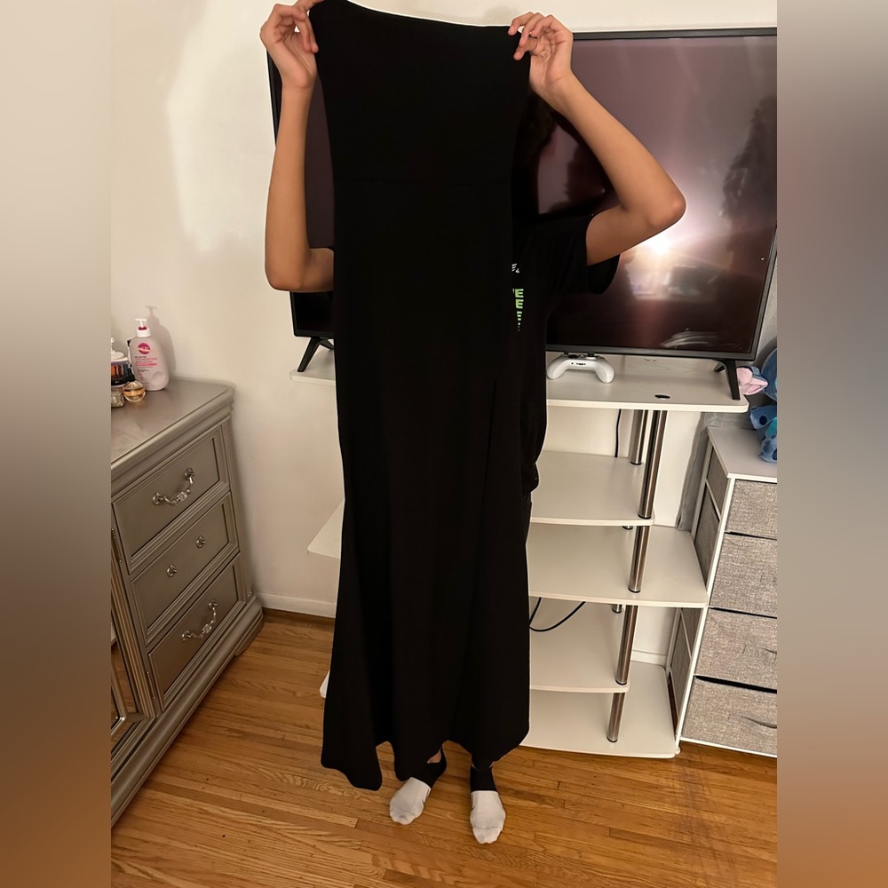 Black open back formal dress